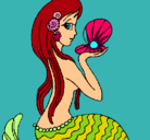 Dibujo Sirena y perla pintado por vicktoria