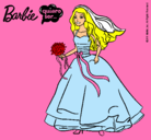 Dibujo Barbie vestida de novia pintado por Lauriitaa