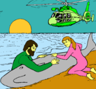 Dibujo Rescate ballena pintado por amca