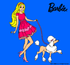 Dibujo Barbie paseando a su mascota pintado por lorenika121