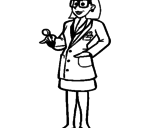 Dibujo Doctora con gafas pintado por jules