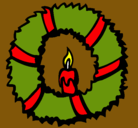 Dibujo Corona de navidad II pintado por lazo