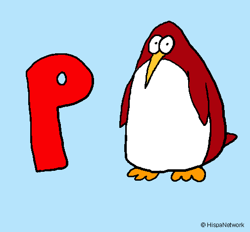 Dibujo Pingüino pintado por comegalletas