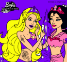 Dibujo Barbie se despiede de la reina sirena pintado por jimenitaq