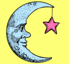 Dibujo Luna y estrella pintado por sammysusalla
