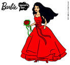 Dibujo Barbie vestida de novia pintado por ytui