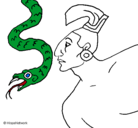 Dibujo Serpiente y guerrero pintado por yk6o6t 