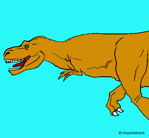Dibujo Tiranosaurio rex pintado por animalword