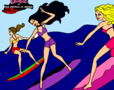 Dibujo Barbie de nuevo con sus amigas pintado por Amadix