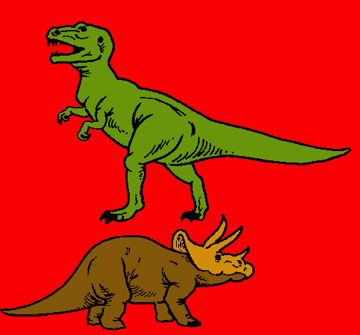 Triceratops y tiranosaurios rex