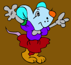 Dibujo Rata con vestido pintado por natialoa