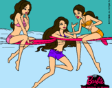 Dibujo Barbie y sus amigas pintado por dfhtgr