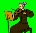 Dibujo Dama violinista pintado por fermusicas