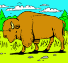 Dibujo Búfalo  pintado por monis