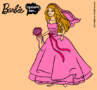 Dibujo Barbie vestida de novia pintado por zharick