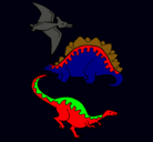 Dibujo Tres clases de dinosaurios pintado por francisco22