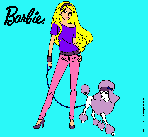 Dibujo Barbie con look moderno pintado por ianna