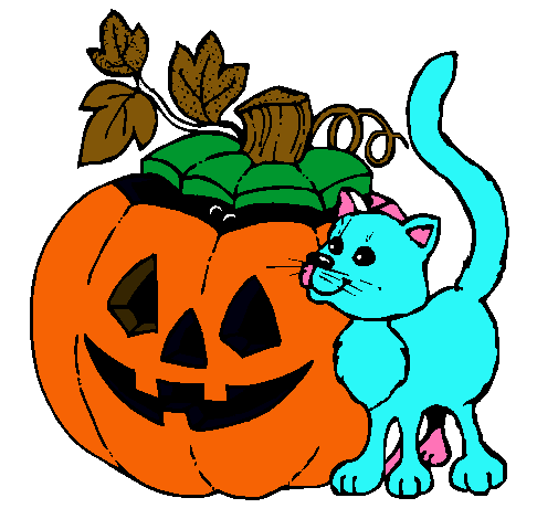 Calabaza y gato