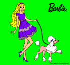 Dibujo Barbie paseando a su mascota pintado por fanity