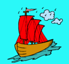 Dibujo Barco velero pintado por barcopirata