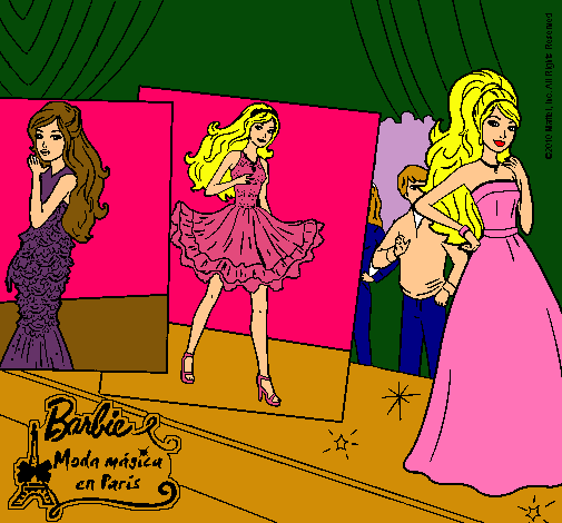 Dibujo Barbie, desfilando por la pasarela pintado por olasila232