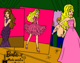 Dibujo Barbie, desfilando por la pasarela pintado por olasila232