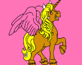 Dibujo Unicornio con alas pintado por pony