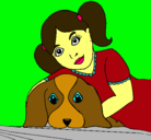 Dibujo Niña abrazando a su perro pintado por giusseppe