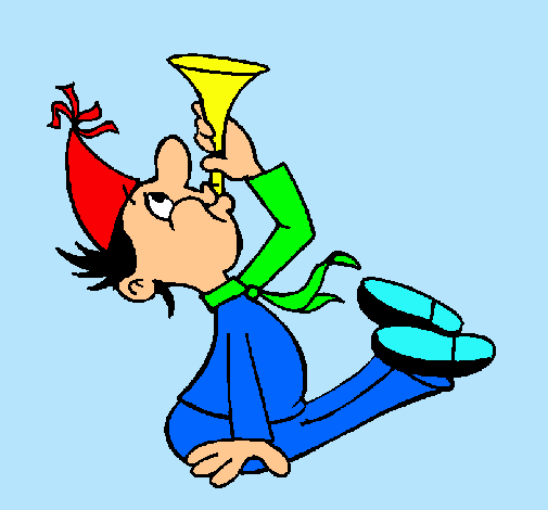 Dibujo Niño con trompetita pintado por Santiago01