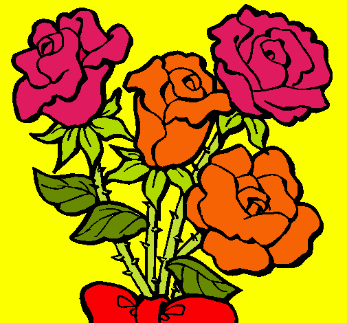 Dibujo Ramo de rosas pintado por lapoetapr