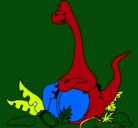 Dibujo Diplodocus sentado pintado por gdhcgc