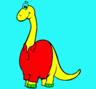 Dibujo Diplodocus con camisa pintado por dinosaurito