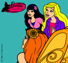 Dibujo Barbie y sus amigas sorprendidas pintado por mireyaaa