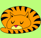 Dibujo Gato durmiendo pintado por animalword