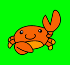 Dibujo Acuarel el cangrejo pintado por animalword
