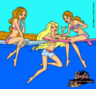 Dibujo Barbie y sus amigas pintado por arellys