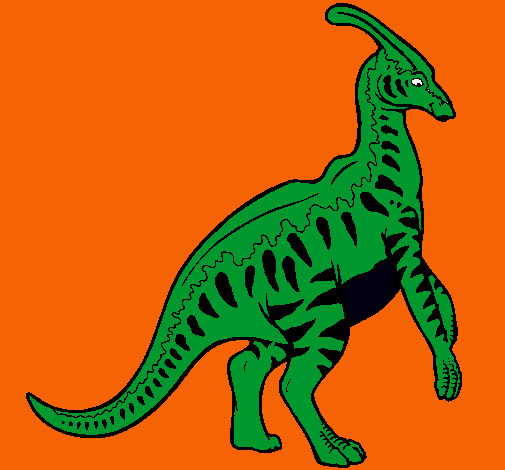 Dibujo Parasaurolofus con rayas pintado por Qkique