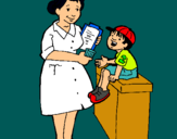 Dibujo Enfermera y niño pintado por niiicole