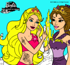 Dibujo Barbie se despiede de la reina sirena pintado por anawinx