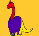 Dibujo Diplodocus con camisa pintado por luciaroncero