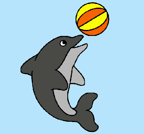 Dibujo Delfín jugando con una pelota pintado por xiimeenaa