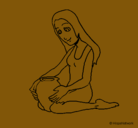 Dibujo Mujer y jarrón pintado por HIHIHI