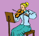 Dibujo Dama violinista pintado por ISOLINA