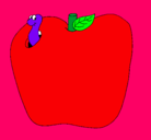 Dibujo Gusano en la fruta pintado por fihmihgkhnlh