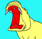 Dibujo Hipopótamo con la boca abierta pintado por brennis