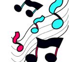Dibujo Notas en la escala musical pintado por paopao14