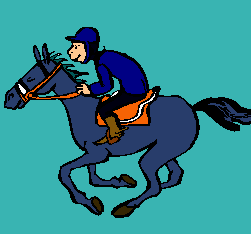 Dibujo Carrera de caballos pintado por comegalletas