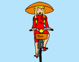 Dibujo China en bicicleta pintado por MACARENA_21