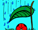 Dibujo Mariquita protegida de la lluvia pintado por reder