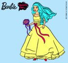Dibujo Barbie vestida de novia pintado por saritalmer